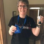 Claire Wright from Shell after her ascent of Mount Snowdon via the staircase